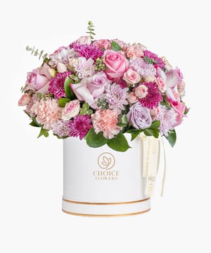 divine petal bloom box arrangement online flower delivery Dubai and Abu Dhabi