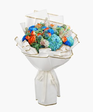 colorful mixed flowers hand bouquet online flower delivery Dubai and Abu Dhabi