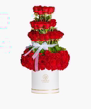 Red Roses Tower Arrangement