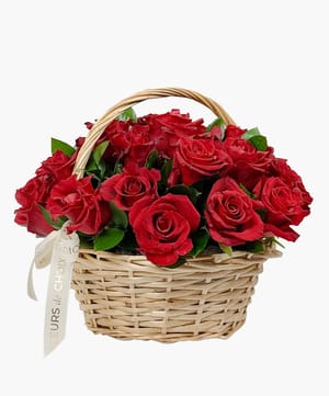 basket  red roses bag arrangement online flower delivery Dubai and Abu Dhabi