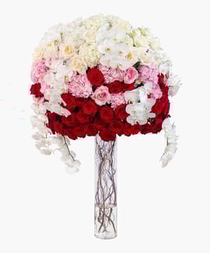 pastel bloom luxe vase luxury online flower delivery Dubai and Abu Dhabi