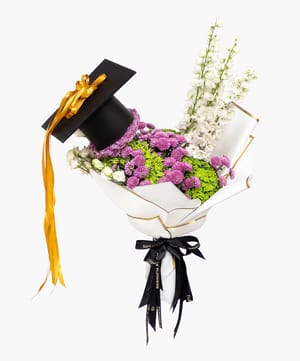 purple excellence bouquet graduation flowers online flower delivery Dubai and Abu Dhabi