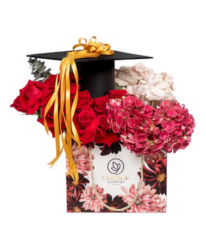 decorated graduation bag graduation flowers online flower delivery Dubai and Abu Dhabi