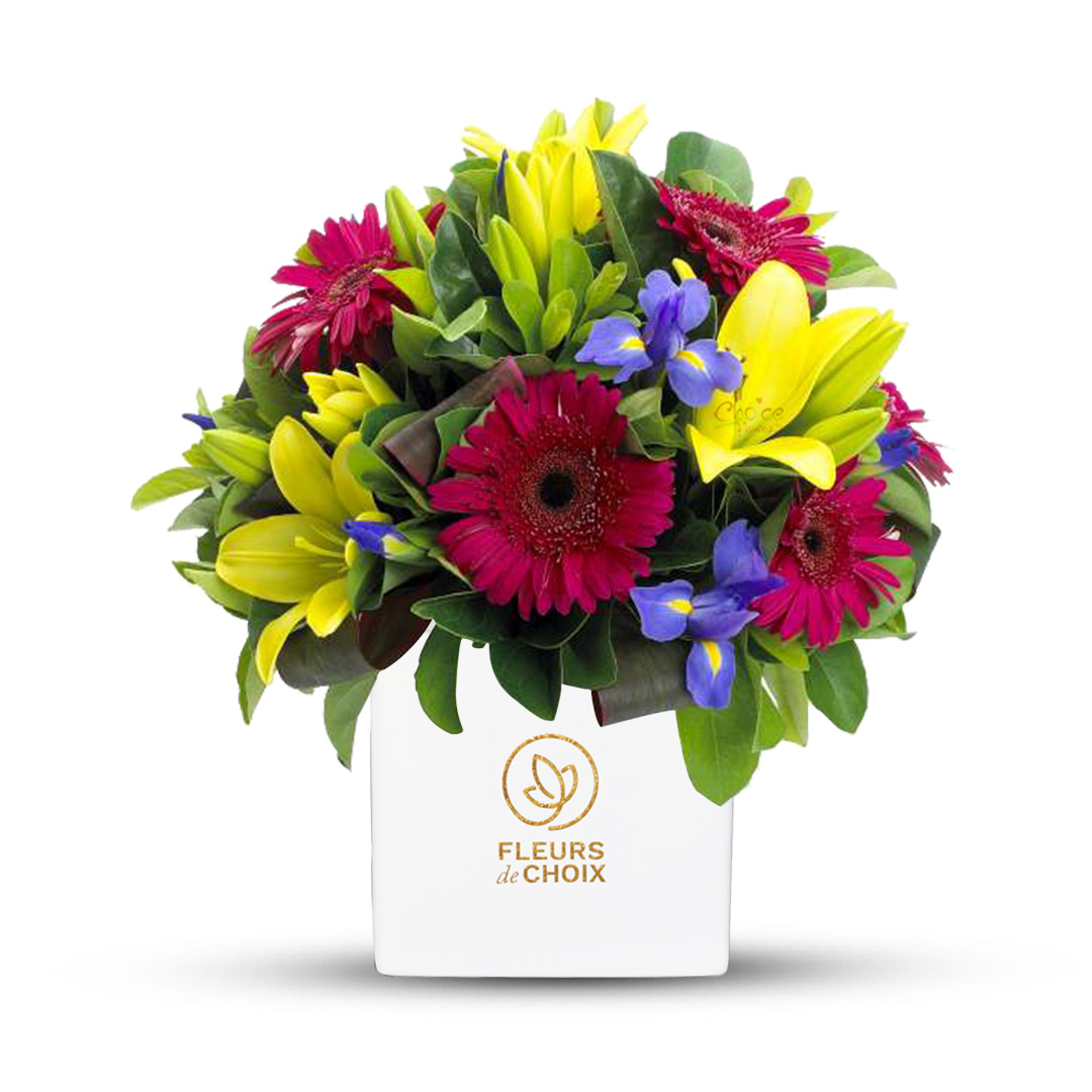 Mixed Vibrant Flowers on Vase | Vibrant Delight online.