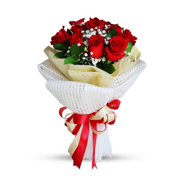 Premium Red Roses with Green Fillers
