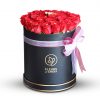 Golden Rose with Red Roses in Black Box