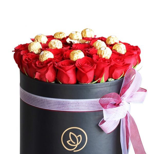 Gold and Red Rose with Ferrero Rocher Zoom 1