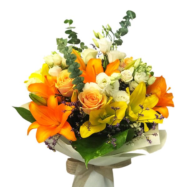 Mixed Colour Flowers Hand Bouquet Zoom