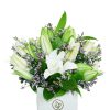 Lilly Flower Arrangement in White Vase Zoom1