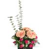 Peach Rose and Baby Red Rose Arrangement Zoom 1