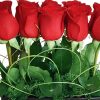 Premium Red Roses in Rectangle Vase zoom 2