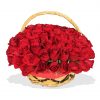 100 Red Roses in Basket