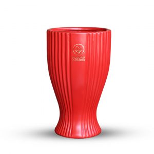 Red Long Ceramic Vase