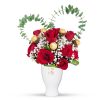 Red Roses and Ferrero Rocher in White Vase