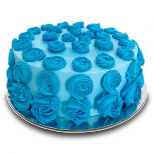 Blue Ombre Rose Cake