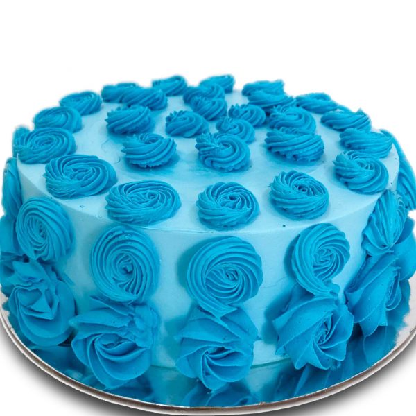 Blue Ombre Rose Cake Zoom 1