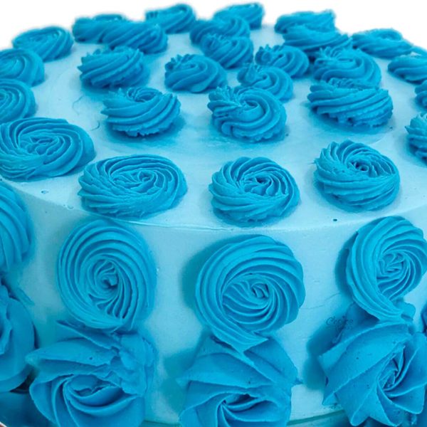 Blue Ombre Rose Cake Zoom 2