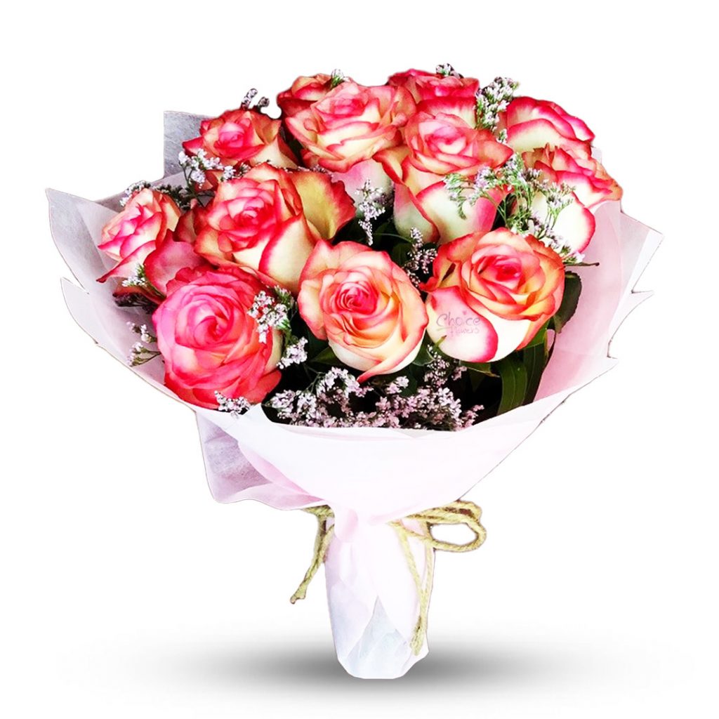 Double Colour Rose Hand Bouquet Double Colour Rose Bouquet