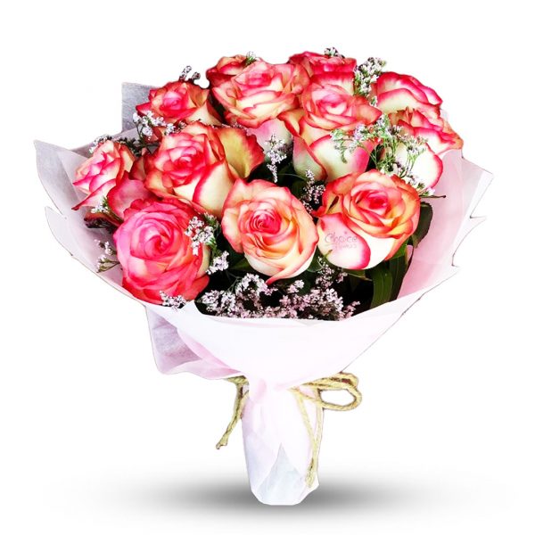 Double Colour Rose Hand Bouquet