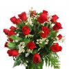 Roses with Fillers in Glass Vase Zoom 1