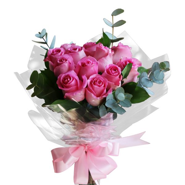Pink Rose Hand Bouquet Zoom 1