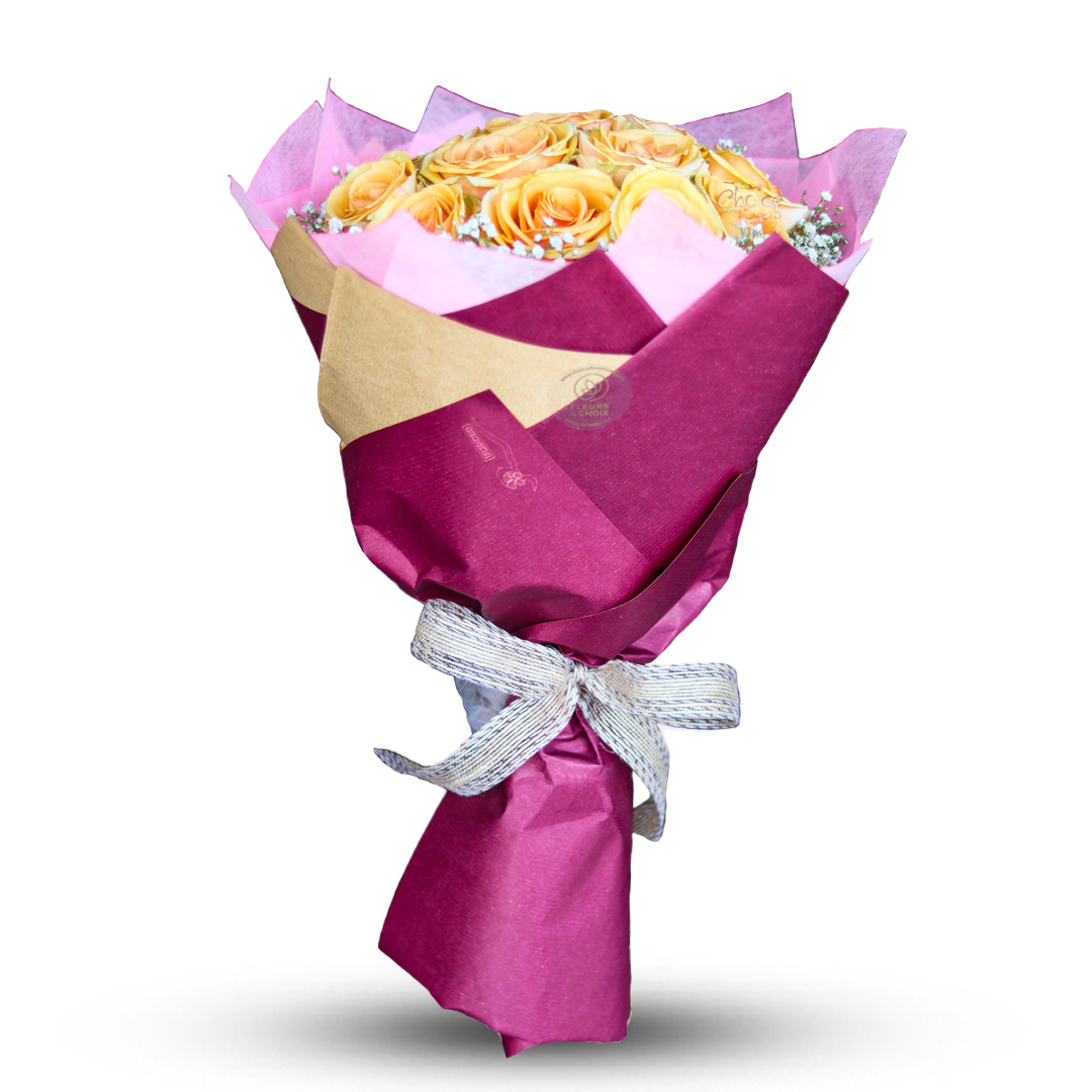 Peach Rose Hand Bouquet | Lots of Love Arrangement