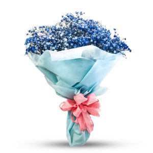 Blue Gypsophilia Hand Bouquet