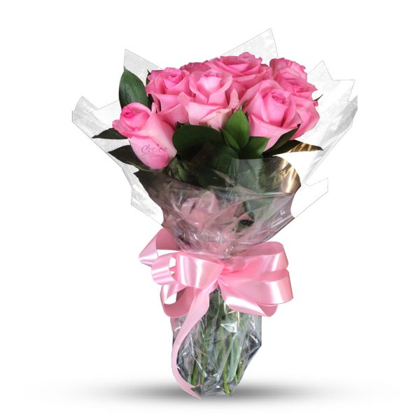 Fuchsia Pink Roses Hand Bouquet