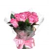 Fuchsia Pink Roses Hand Bouquet Zoom 1