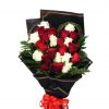 Red and White Roses Hand Bouquet Zoom 1