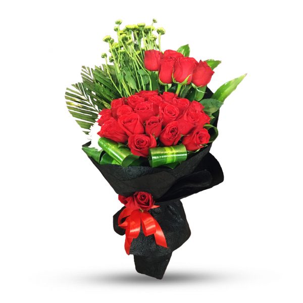 Red Roses with Green Fillers