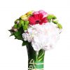 Mix Colour Flowers in Glass Vase Zoom 1