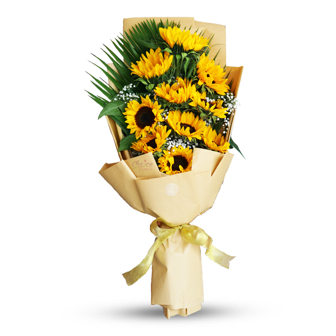 Sunflower Hand Bouquet | Sunflower with Green Fillers
