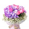 Hydrangea and Rose Hand Bouquet Zoom 1