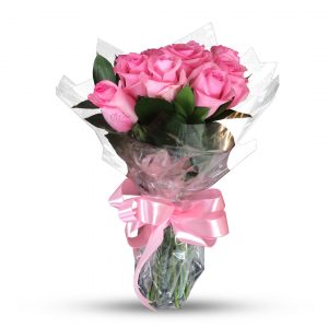 Premium Pink Roses Hand Bouquet Zoom 1
