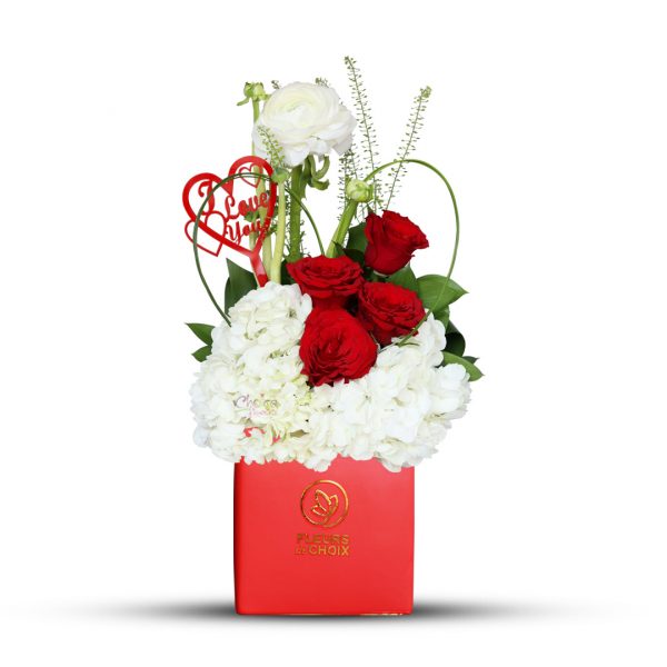 Happy Valentine in Red Vase
