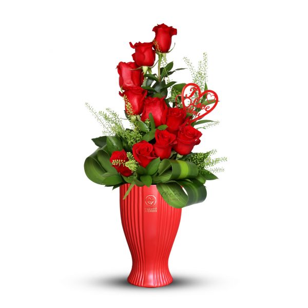 Sending My Love in Red Vase