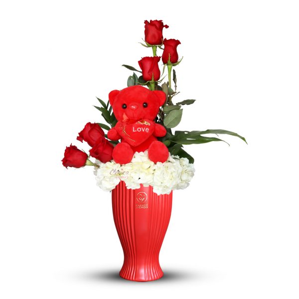 True Love in Red Vase