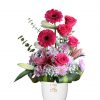 Splendid Mixed Flower Bouquet in White Vase Zoom 1
