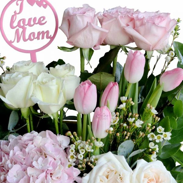 Mothers Day Love in Black Vase Zoom 2