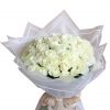 50 White Rose Hand Bouquet Zoom 1