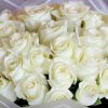 50 White Rose Hand Bouquet Zoom 3