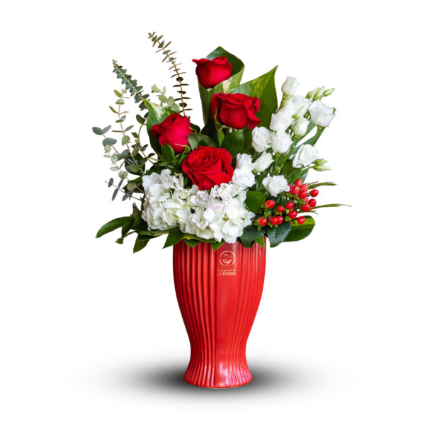 Red Rose Hydrangea Arrangement