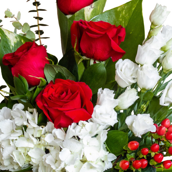 Red Rose Hydrangea Arrangement - Zoom 2