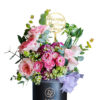 O'Hara Rose Hydrangea Arrangement in Black Vase - Zoom 1