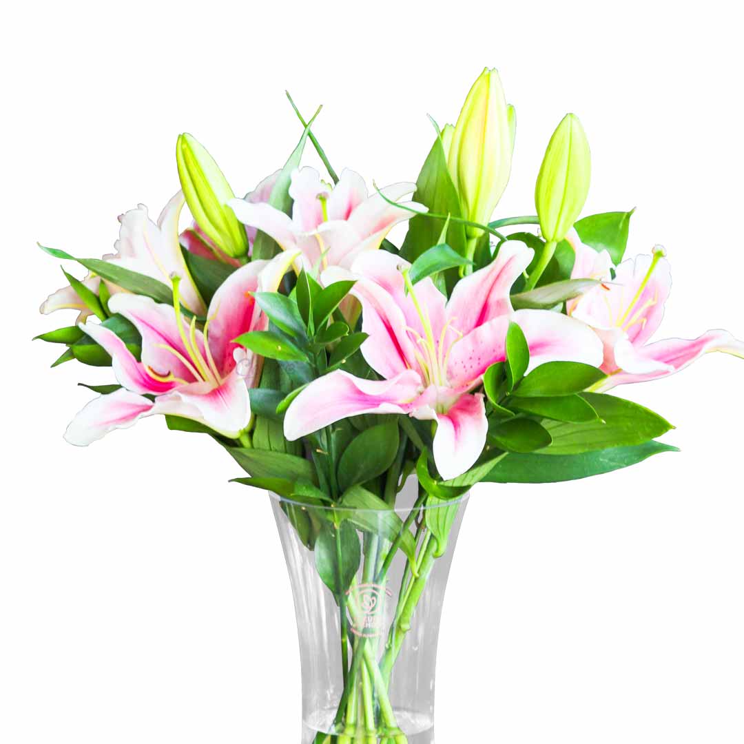 Pink Lilies Vase Choiceflowersuae