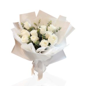 White-rose-with-green-fillers-bouquet