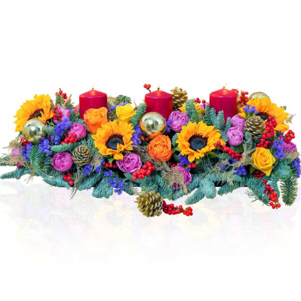 Colorful Mixed Flower Table Arrangement
