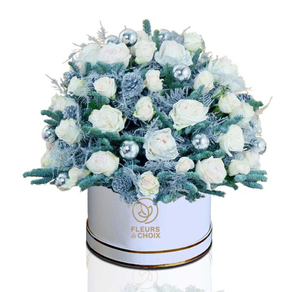 White Rose Xmas Box Arrangement