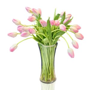 Pink-tulip-glass-vase